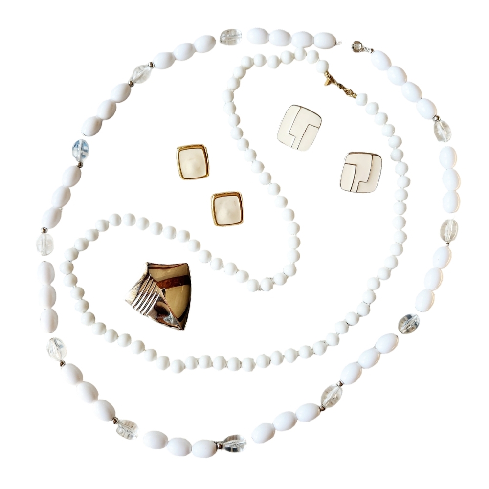 5 piece Trifari Monet Necklace Earrings Lot